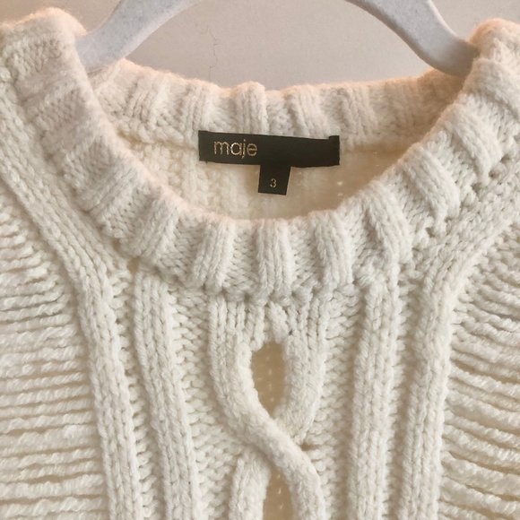 Maje Martina cable-knit wool-blend sweater - Picture 5 of 6